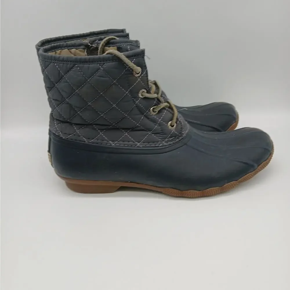Sperry Women's Top-Sider Waterproof Rubber Quilted Duck Boots Blue Size 10